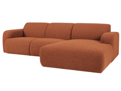 Bouclé rohová pohovka Lola 250 cm, pravá