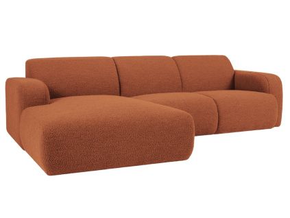 Bouclé rohová pohovka Lola 250 cm, levá