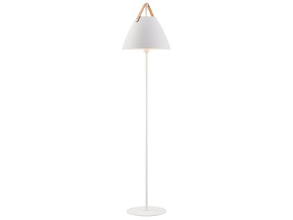 Bílá kovová stojací lampa Strap 155 cm