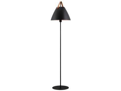 Černá kovová stojací lampa Strap 155 cm