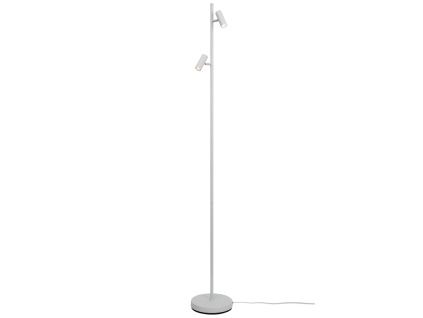 Bílá kovová stojací lampa Omari 141 cm