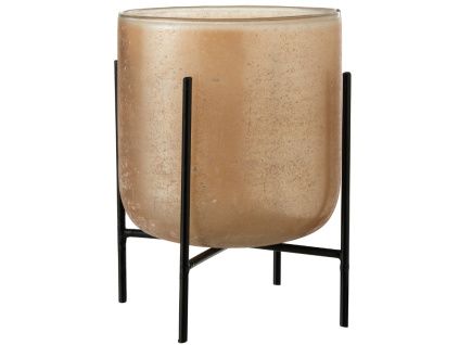 Oranžový skleněný svícen J-Line Olut 18,5 cm