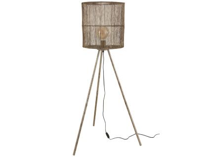 Mosazná kovová stojací lampa J-Line Nystad 136 cm
