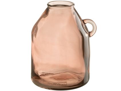 Růžová skleněná váza J-Line Nyland 25 cm