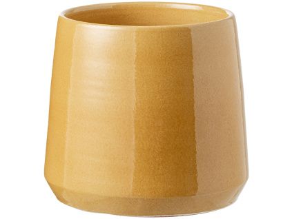 Žlutý keramický květináč J-line Valen 23 cm
