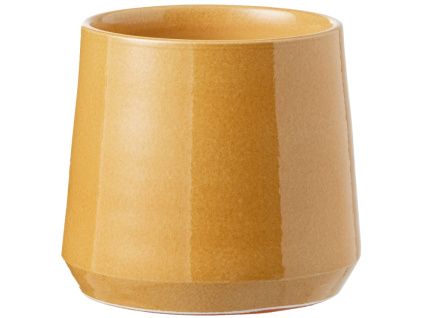 Žlutý keramický květináč J-line Valen 17 cm