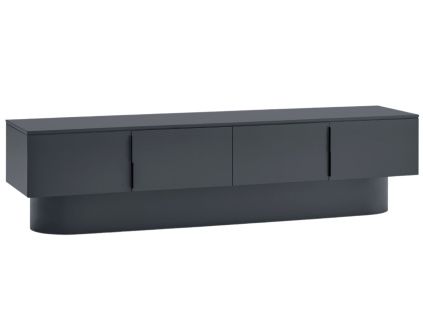 Antracitově šedý lakovaný TV stolek Teulat Totem 200 x 47 cm