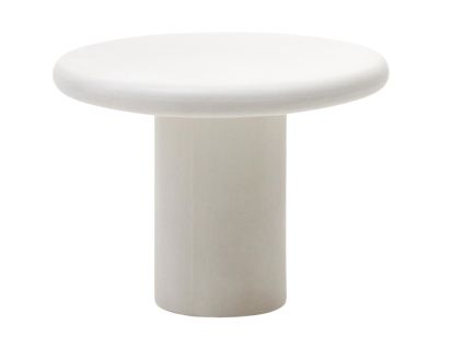 Bílý cementový zahradní jídelní stůl Kave Home Addaia 90 cm