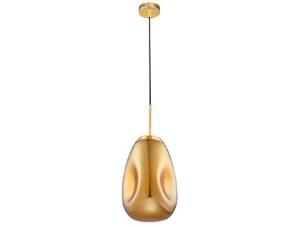 Zlaté skleněné závěsné světlo Nova Luce Lava 22 cm