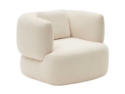 Béžové bouclé otočné křeslo Kave Home Martina