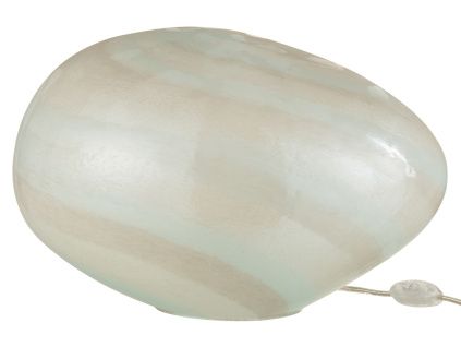 Bílá skleněná stolní lampa J-line Oyster 24 cm