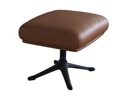 Koňakově hnědá kožená podnožka FLEXLUX MORO 54 x 41 cm