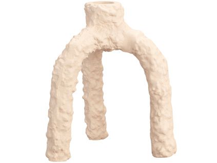 Béžový kovový svícen DUTCHBONE CRUZ 16 cm