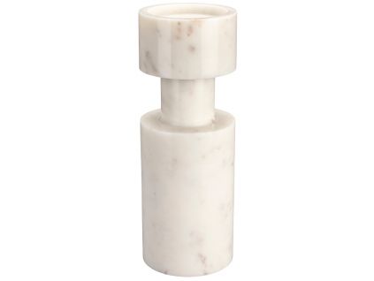 Bílý mramorový svícen DUTCHBONE PAROS 27 cm