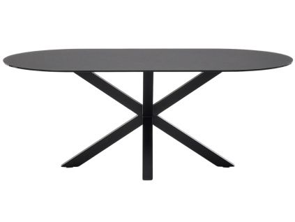 Černý skleněný jídelní stůl Kave Home Argo 200 x 100 cm