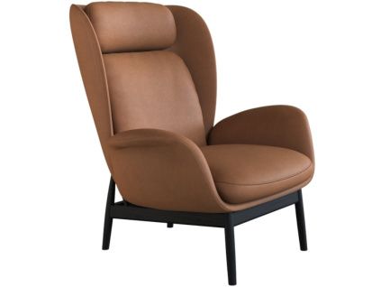 Koňakově hnědé kožené lounge křeslo FLEXLUX PADOVA