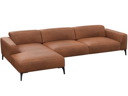 Kožená rohová pohovka VOLUZZI 329 cm, levá