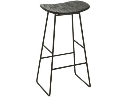 Černá dřevěná barová židle J-line Tekke 74 cm