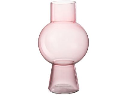 Růžová skleněná váza J-line Pimiba 31 cm