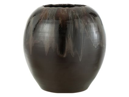 Hnědý keramický květináč J-line Potta 40 cm