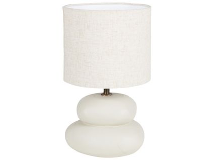 Béžová stolní lampa Quax Iwa s dřevěnou podstavou