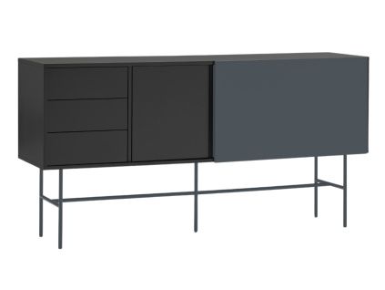 Antracitově šedá lakovaná komoda Teulat Nube 180 x 45 cm