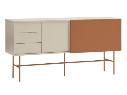 Cihlově červená lakovaná komoda Teulat Nube 180 x 45 cm