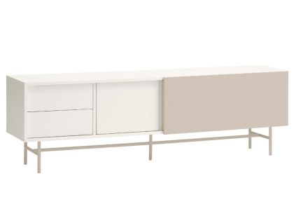 Béžový lakovaný TV stolek Teulat Nube 180 x 40 cm