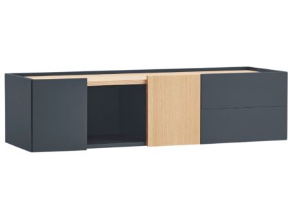 Antracitově šedá dubová komoda Teulat Otto 110 x 35 cm