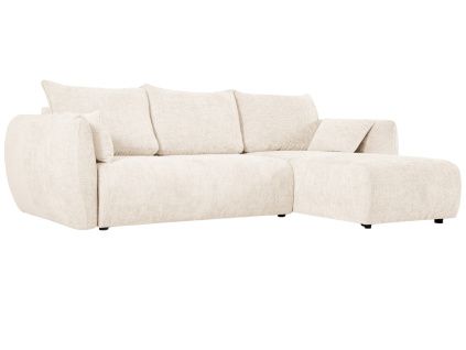 Světle béžová čalouněná rozkládací pohovka Cosmopolitan Design Matera 253 cm, pravá