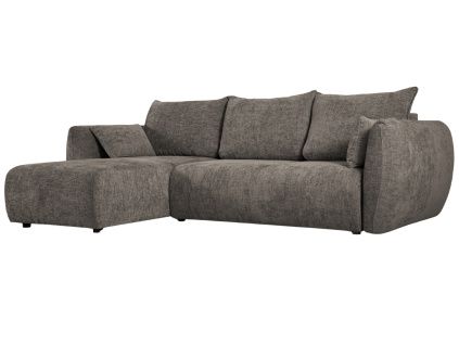Šedá čalouněná rozkládací pohovka Cosmopolitan Design Matera 253 cm, leváŠedá čalouněná rozkládací pohovka Cosmopolitan Design Matera 253 cm, pravá