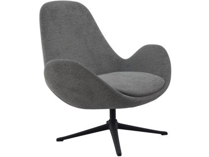 Šedé čalouněné lounge křeslo FLEXLUX GHOST LOW