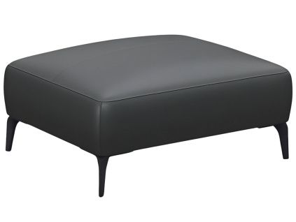 Černá kožená podnožka FLEXLUX VOLUZZI 91 x 71 cm