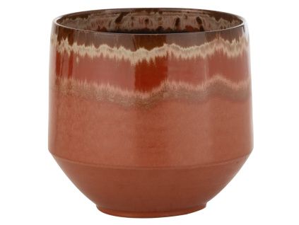 Hnědý keramický květináč J-line Alone 27 cm