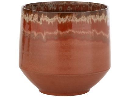 Hnědý keramický květináč J-line Alone 32,5 cm