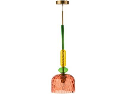 Červené skleněné závěsné světlo J-line Multicolor