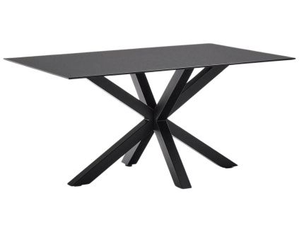 Černý skleněný jídelní stůl Kave Home Argo 180 x 100 cm