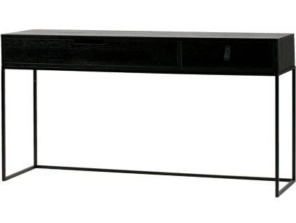 Černý masivní dubový toaletní stolek Frax 140 cm