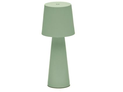 Mátově zelená kovová zahradní stolní LED lampa Kave Home Arenys S