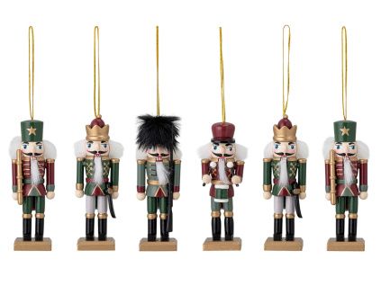 Set šesti dřevěných vánočních ozdob Bloomingville Nikita 13 cm