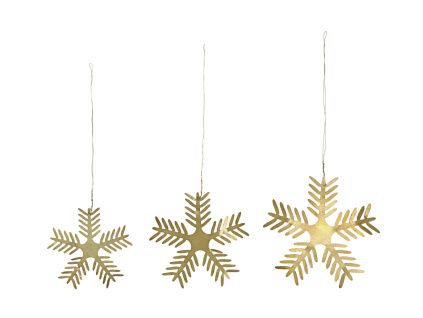 Set tří mosazných vánočních ozdob Ornaments