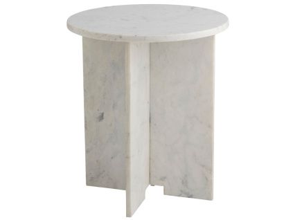 Bílý mramorový odkládací stolek Bloomingville Jasmia 46 cm