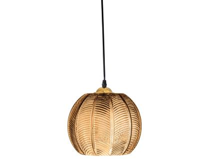 Hnědé skleněné závěsné světlo Bloomingville Adar 22 cm