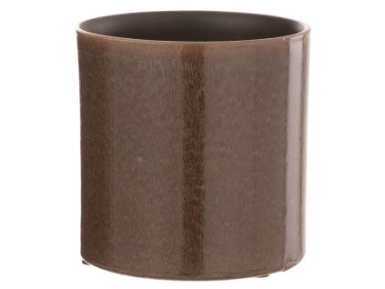 Hnědý keramický květináč J-line Bore Ø 14,5 cm