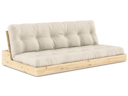 Lněná rozkládací pohovka Base 196 cm