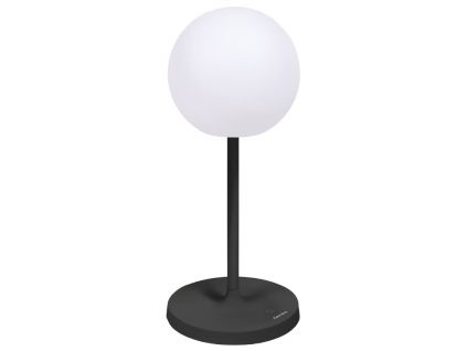 Bílá plastová stolní LED lampa Kave Home Dinesh II. s černou podnoží