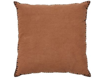 Hnědý bavlněný povlak na polštář Kave Home Satol 45 x 45 cm