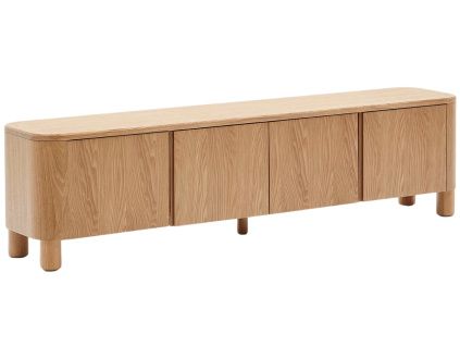 TV stolek Kave Home Salaya 200 cm x 40 cm s dřevěným dekorem