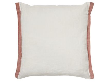 Bílo-červený lněný povlak na polštář Kave Home Suerta 45 x 45 cm
