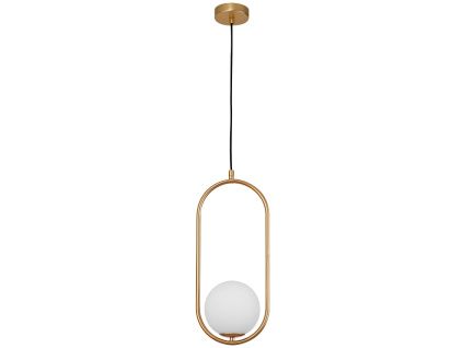 Opálově bílé skleněné závěsné světlo Nova Luce Obitar 20 cm